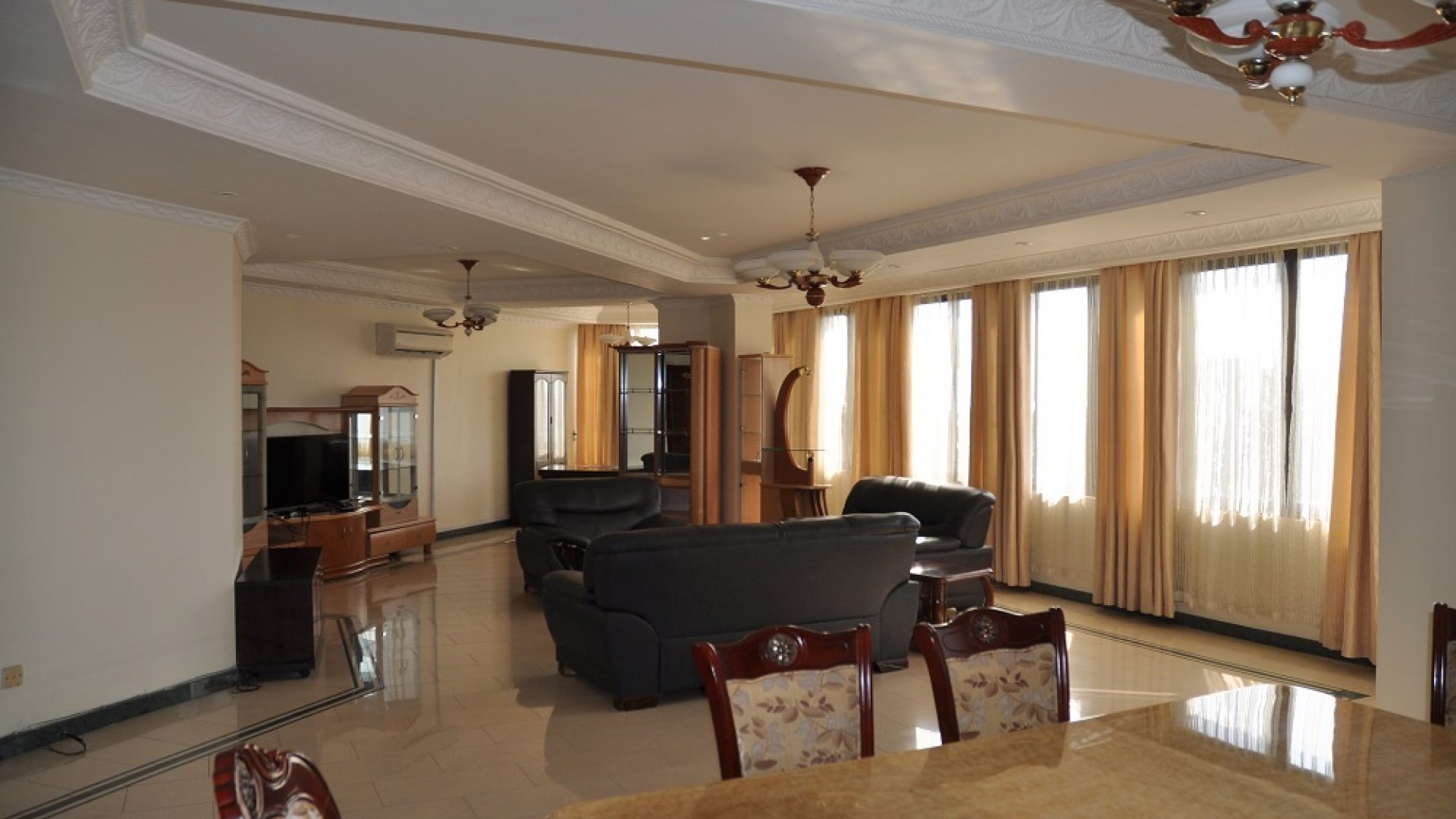 Dining & Living Room of the 3 Bedroom Furnished Condos Dar es Salaam by Tanganyika Estate Agents