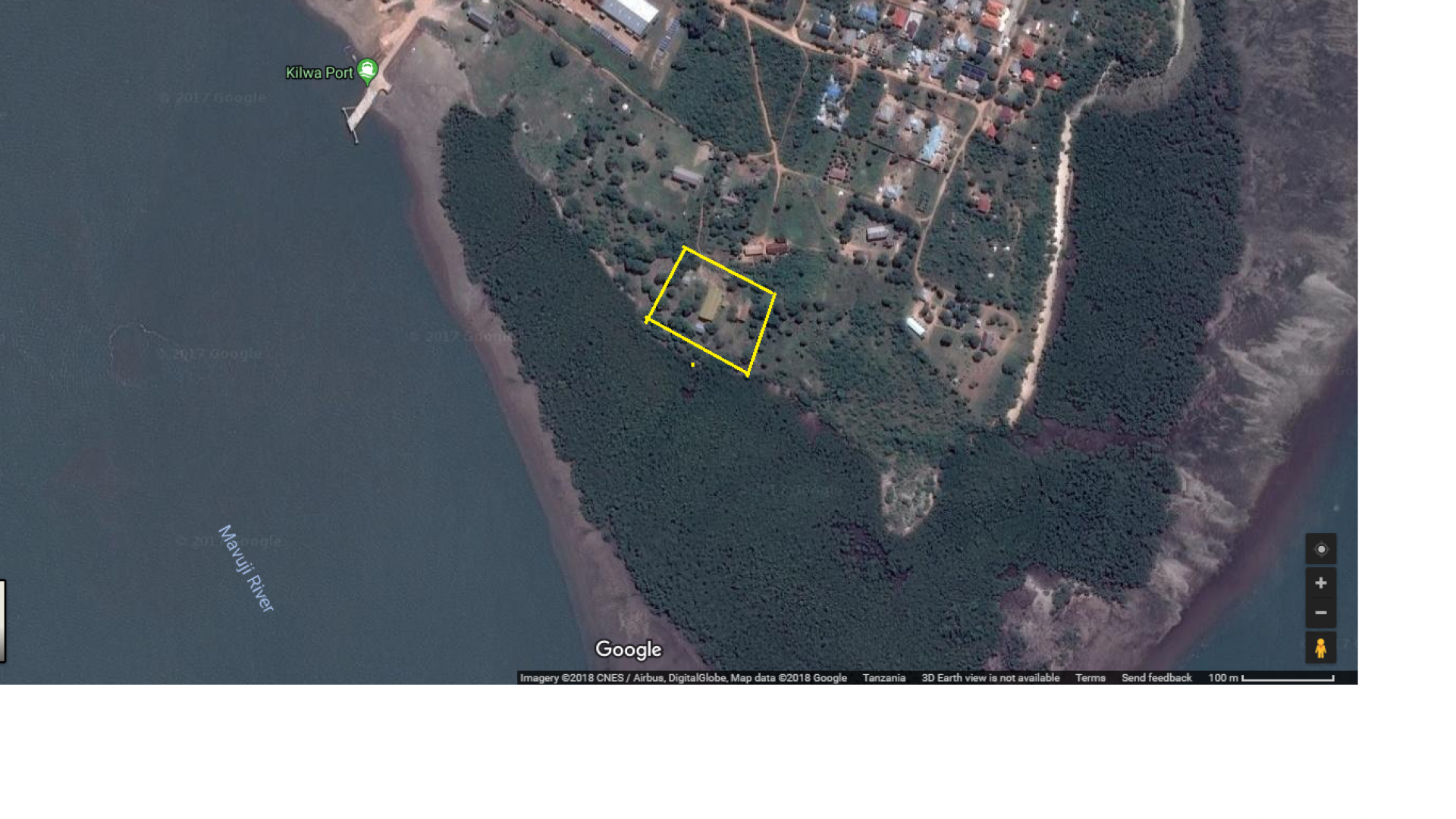 Google Map of the Industrial Plot for Sale in Kilwa Masoko by Tanganyika Estate Agents