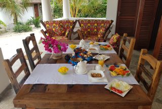 Breakfast Setting for two on the Two Villa Hotel for Sale in Jambiani, Zanzibar by Tanganyika Estate Agents