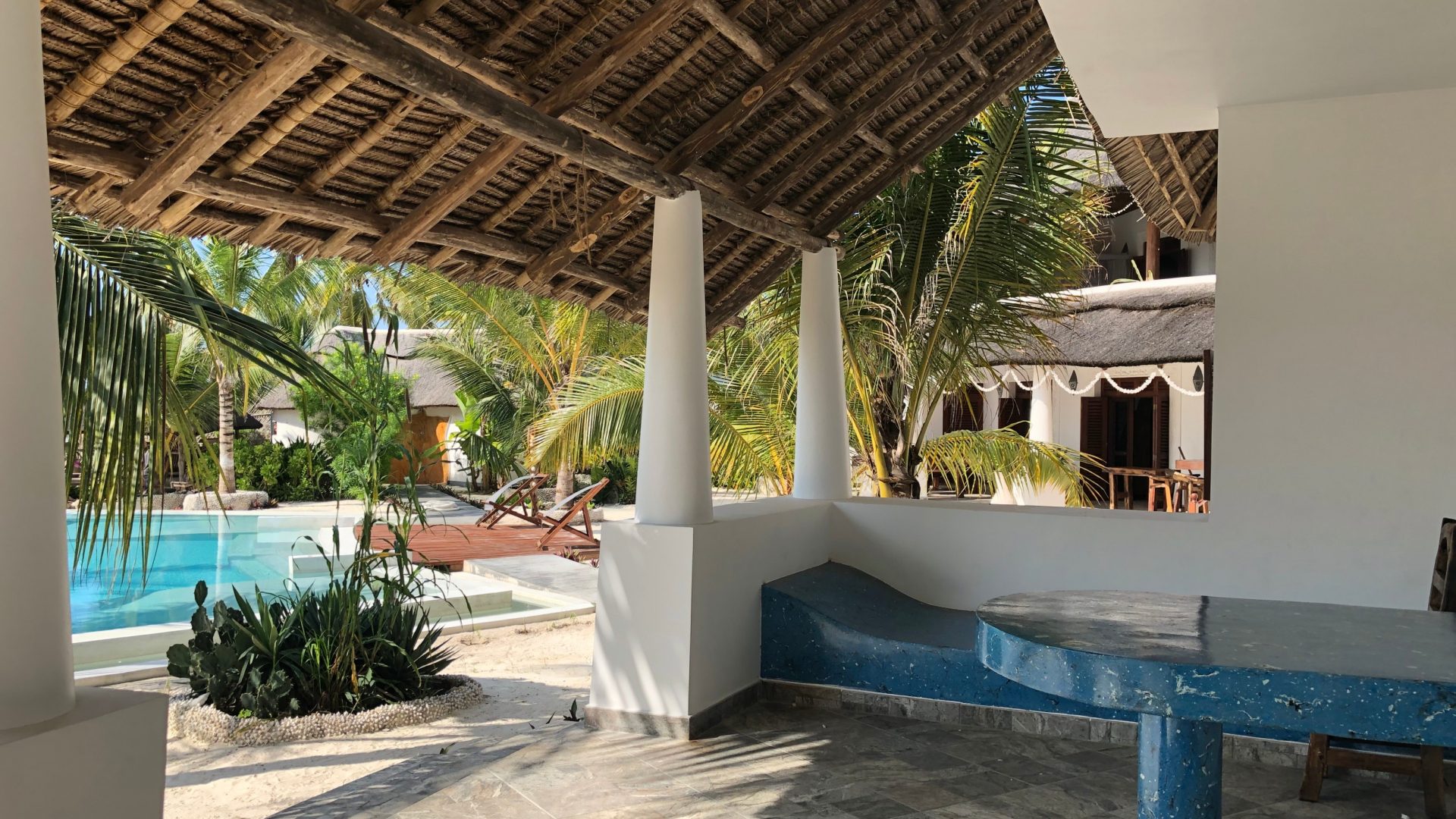 Veranda on the Two Villa Hotel for Sale in Jambiani, Zanzibar by Tanganyika Estate Agents