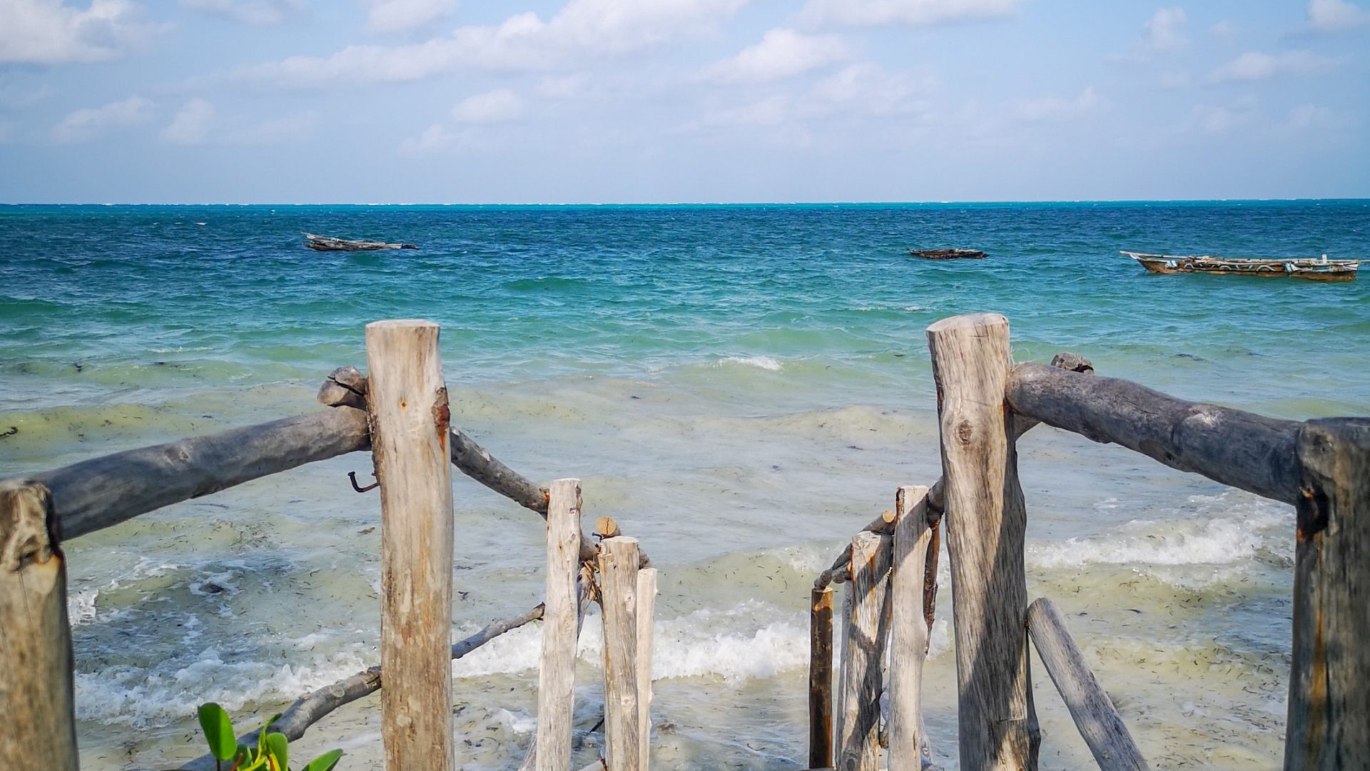 A staircase to the beach on the Two Villa Hotel for Sale in Jambiani, Zanzibar by Tanganyika Estate Agents