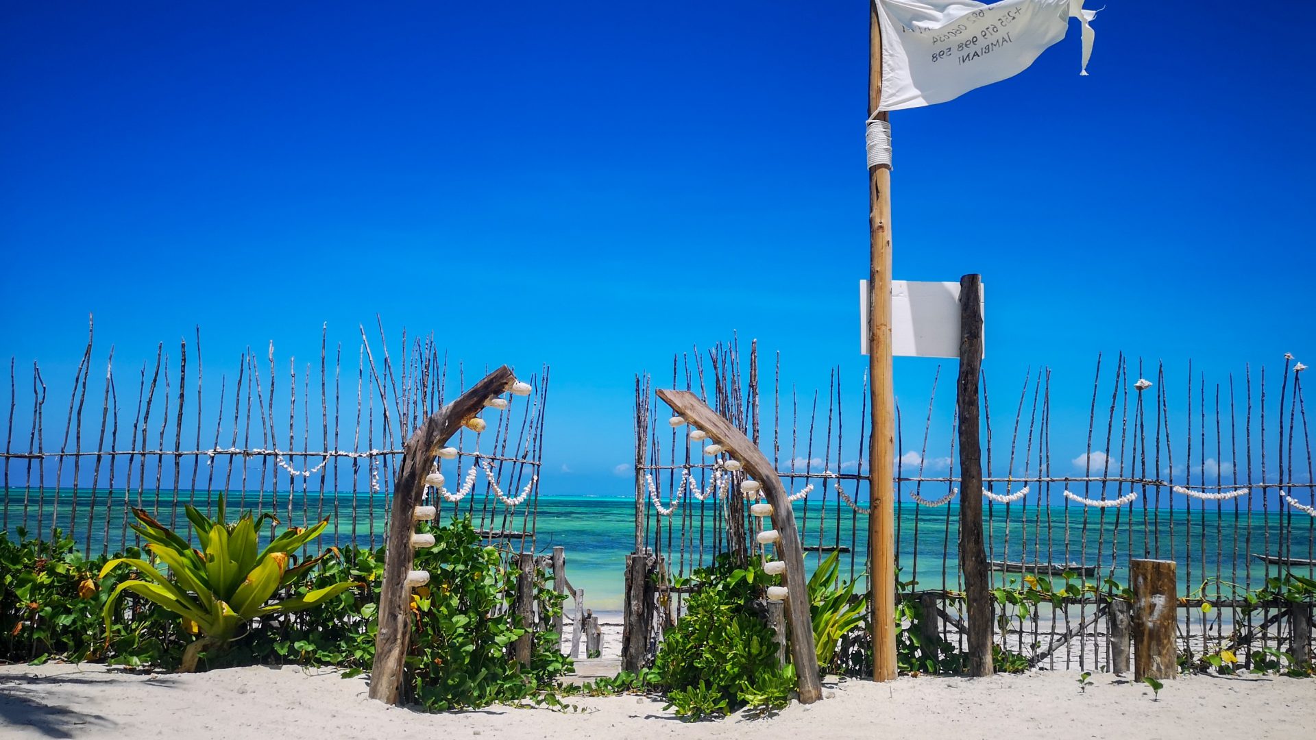 Beach Front View of the Two Villa Hotel for Sale in Jambiani, Zanzibar by Tanganyika Estate Agents
