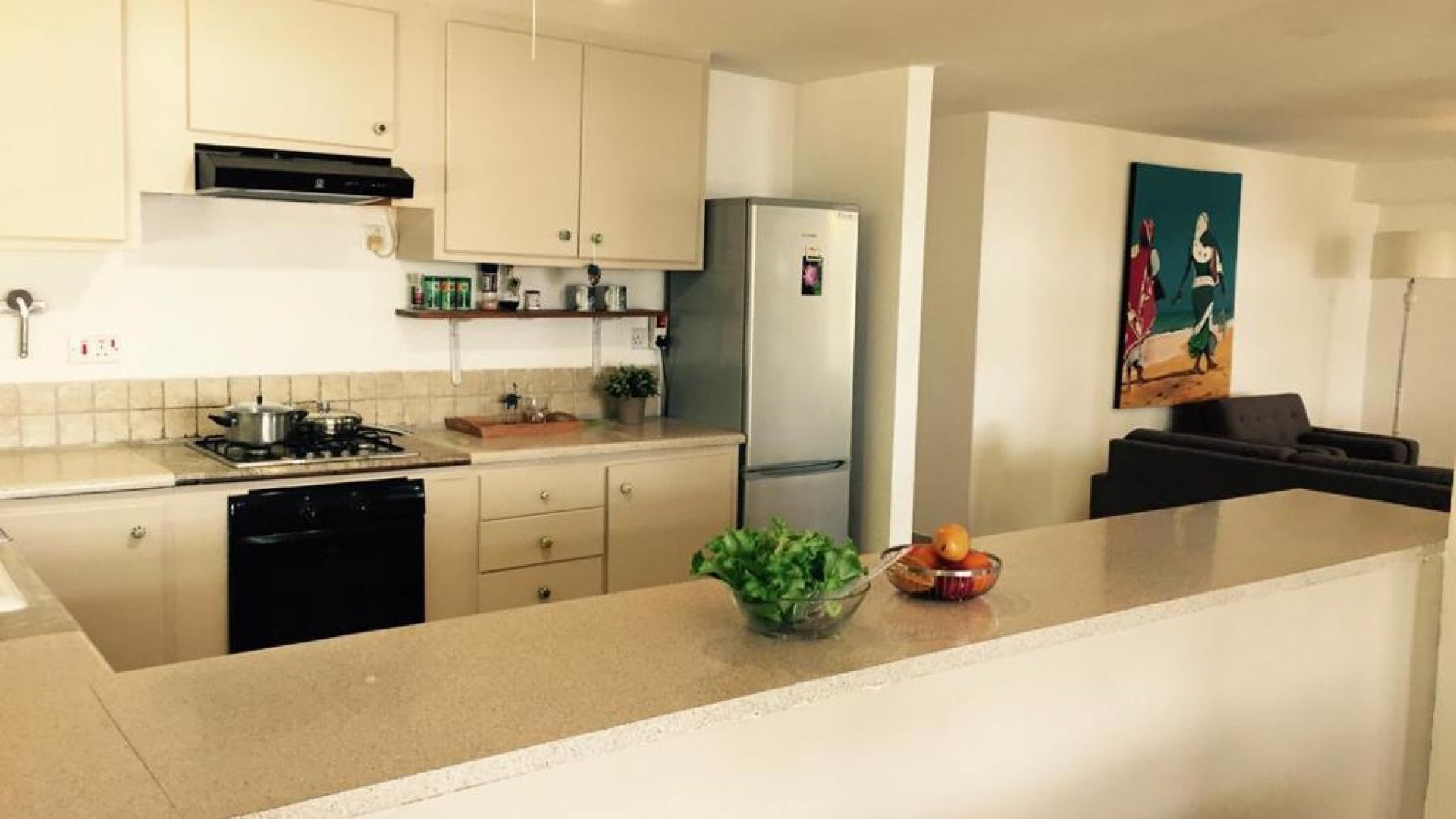 The Kitchen of the Two Bedroom Cottage Rental in Dar es Salaam